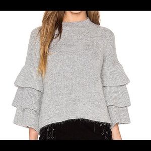 Endless Rose Gray Tiered Sleeve Sweater